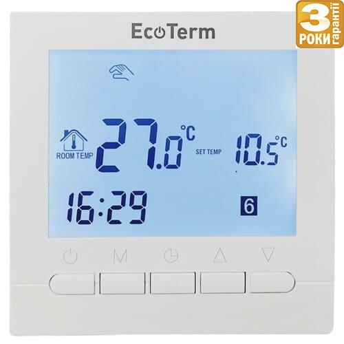 Терморегулятор EcoTerm KN WI-Fi White - et-market.com.ua Терморегулятор EcoTerm KN WI-Fi White