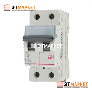 Автоматический выключатель Legrand TX 63A, C, 6 kA, 2 п.