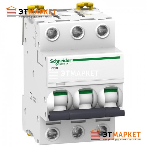 Автоматический выключатель Schneider Electric iC60N, 3P, 3A B - et-market.com.ua Автоматический выключатель Schneider Electric iC60N, 3P, 3A B