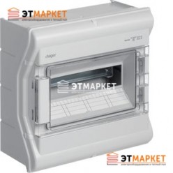 Щит Hager Vector накладной, прозрачная дверца, 12 (14) м., IP65