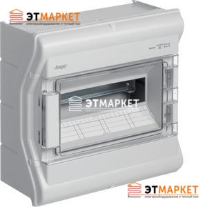 Щит Hager Vector накладной, прозрачная дверца, 12 (14) м., IP65 Щит Hager Vector накладной, прозрачная дверца, 12 (14) м., IP65