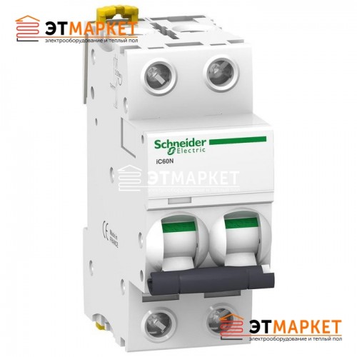 Автоматический выключатель Schneider Electric iC60N, 2P, 1A, C - et-market.com.ua Автоматический выключатель Schneider Electric iC60N, 2P, 1A, C