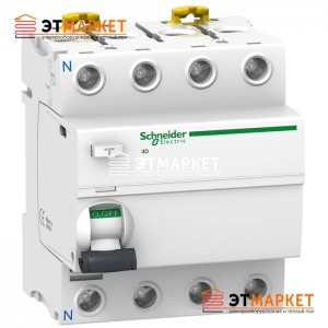 УЗО Schneider Electric iID 4P, 100A, 500 mA, A УЗО Schneider Electric iID 4P, 100A, 500 mA, A