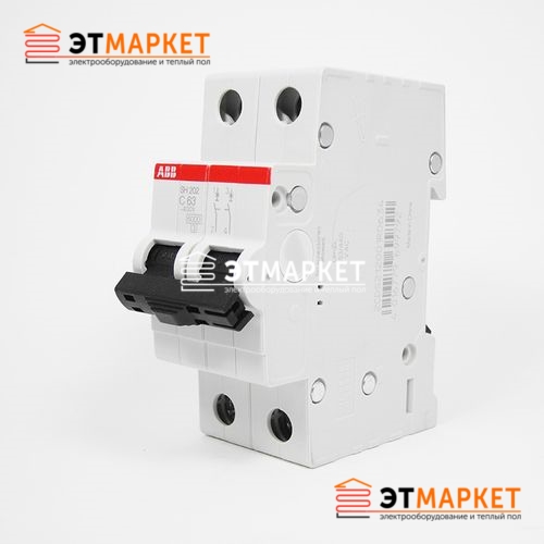Автоматический выключатель ABB SH202-C10, 2 п., 10А, C - et-market.com.ua Автоматический выключатель ABB SH202-C10, 2 п., 10А, C