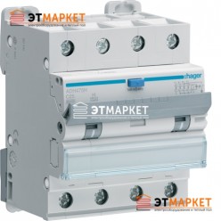 Диффавтомат Hager ADH475H, 4P, 25А, С, С6 кА, Hi, 30mA