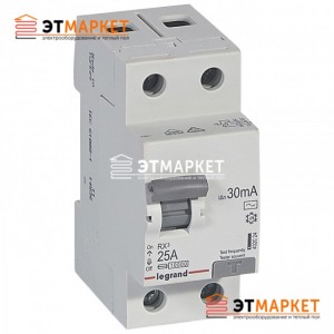 Дифреле Legrand RX 25А, 2 п., AC, 100 mA Дифреле Legrand RX 25А, 2 п., AC, 100 mA