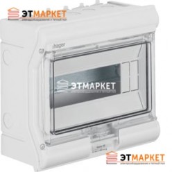Щит Hager Vector накладной, прозрачная дверца, 10 м., IP65