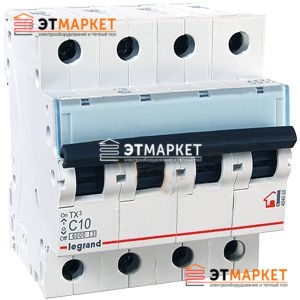 Автоматический выключатель Legrand TX 32A, B, 6 kA, 4 п.