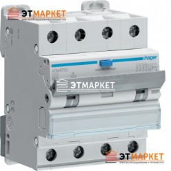 Диффавтомат Hager ADM475C, 4P, 25А, С, С6 кА, A, 30mA