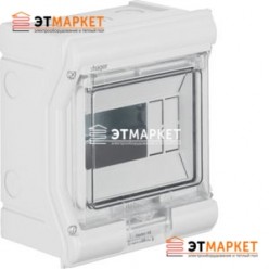 Щит Hager Vector накладной, прозрачная дверца, 6 м., IP65
