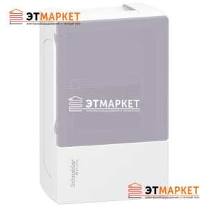 Щит Schneider Electric Mini Pragma 1ряд/4м., навесной, дымчатые двери Щит Schneider Electric Mini Pragma 1ряд/4м., навесной, дымчатые двери