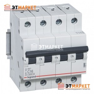 Автоматический выключатель Legrand RX 25А, 4 п., 4,5 kA