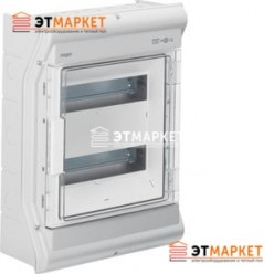 Щит Hager Vector накладной, прозрачная дверца, 24 (28) м., IP65