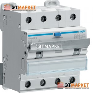 Диффавтомат Hager ADM482C, 4P, 32А, С, С6 кА, A, 30mA Диффавтомат Hager ADM482C, 4P, 32А, С, С6 кА, A, 30mA